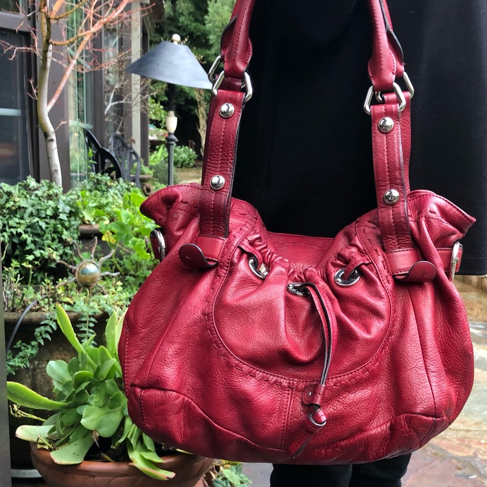 B Makowsky red hobo bag